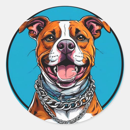 Niedlicher Pitbulhund Runder Aufkleber (Vorderseite)