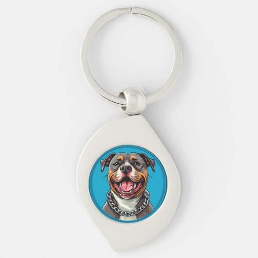 Niedlicher Pitbulhund Schlüsselanhänger (Vorderseite)