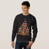Niedlicher Pitbuli Weihnachtsbaum Dog Weihnachtsma Sweatshirt (Vorne ganz)