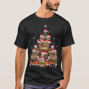 Niedlicher Pitbuli Weihnachtsbaum Dog Weihnachtsma T-Shirt