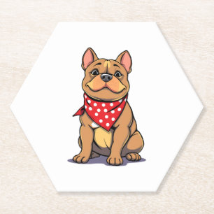 Niedlicher Pitbull Bulldog mit Bandana Funny Dog L Untersetzer
