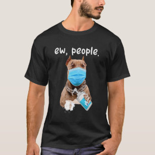 Niedlicher Pitbull Hund Ew Leute tragen eine Gesic T-Shirt