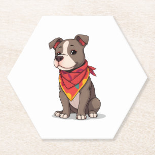 Niedlicher Pitbull mit Bandana Adorable Hund Lover Untersetzer