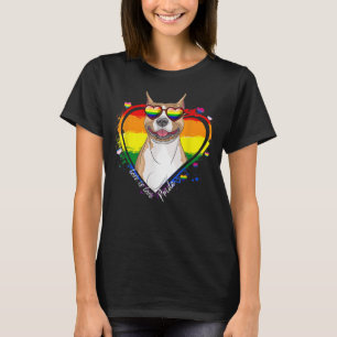 Niedlicher Pitbull Rainbow Gay Pride LGBT T T Shir T-Shirt