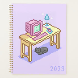 Niedlicher Pixel-Desktop Planer