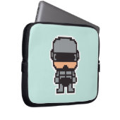 Niedlicher pixeliger RoboterCop Laptopschutzhülle (Vorne Rechts)