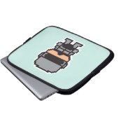 Niedlicher pixeliger RoboterCop Laptopschutzhülle (Vorne Knopf)