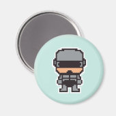 Niedlicher pixeliger RoboterCop Magnet (Vorderseite/Rückseite)