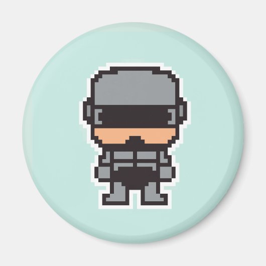 Niedlicher pixeliger RoboterCop Magnet (Vorne)