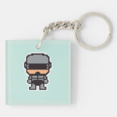 Niedlicher pixeliger RoboterCop Schlüsselanhänger (Rückseite)
