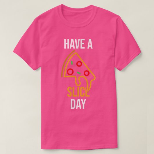 Niedlicher Pizza-T - Shirt am Slice Day (Design vorne)