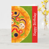 Niedlicher Pizzafreund bunt zum Geburtstag Karte (Gelbe Blume)