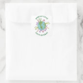Niedlicher Planet Erde Quadratischer Aufkleber (Tasche)