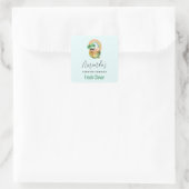 Niedlicher Planter mit Regenbogen und Clover Candl Quadratischer Aufkleber (Tasche)