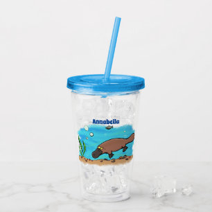 Niedlicher Platypus-Cartoon Acryltrinkbecher