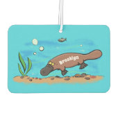 Niedlicher Platypus-Cartoon Autolufterfrischer (Rückseite)