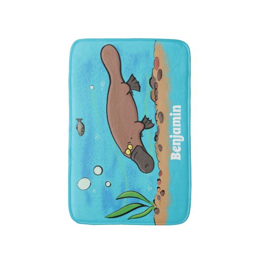 Niedlicher Platypus-Cartoon Badematte (Vorderseite Vertikal)