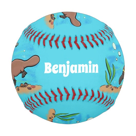 Niedlicher Platypus-Cartoon Baseball (Vorderseite)