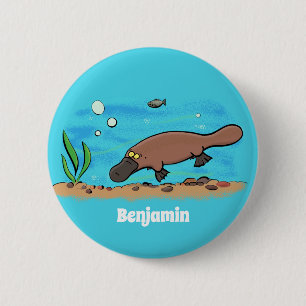 Niedlicher Platypus-Cartoon Button