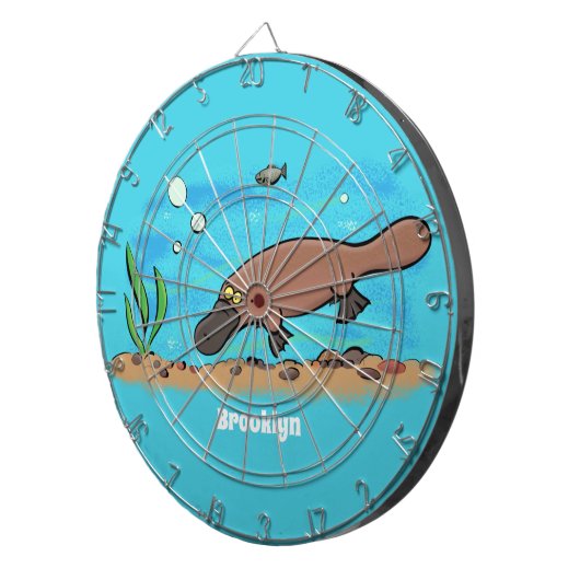 Niedlicher Platypus-Cartoon Dartscheibe (Vorderseite rechts)