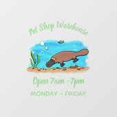 Niedlicher Platypus-Cartoon Fensteraufkleber (Blatt)