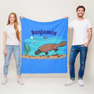 Niedlicher Platypus-Cartoon Fleecedecke