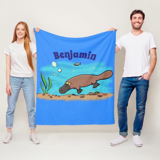 Niedlicher Platypus-Cartoon Fleecedecke (Beispiel)