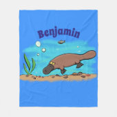 Niedlicher Platypus-Cartoon Fleecedecke (Vorderseite)