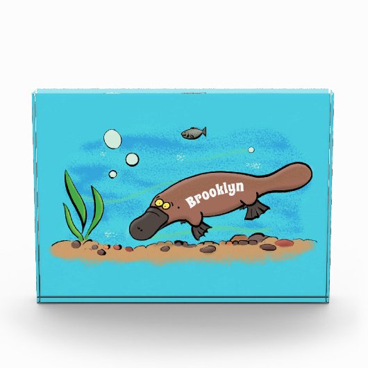 Niedlicher Platypus-Cartoon Fotoblock (Vorderseite)