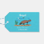 Niedlicher Platypus-Cartoon Geschenkanhänger (Rückseite Horizontal)
