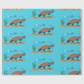 Niedlicher Platypus-Cartoon Geschenkpapier (Flach)