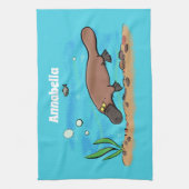 Niedlicher Platypus-Cartoon Geschirrtuch (Vertikal)