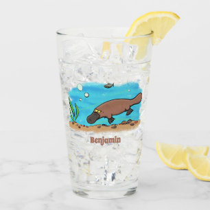 Niedlicher Platypus-Cartoon Glas