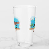 Niedlicher Platypus-Cartoon Glas (Rechts)
