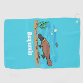 Niedlicher Platypus-Cartoon Golfhandtuch (Horizontal)