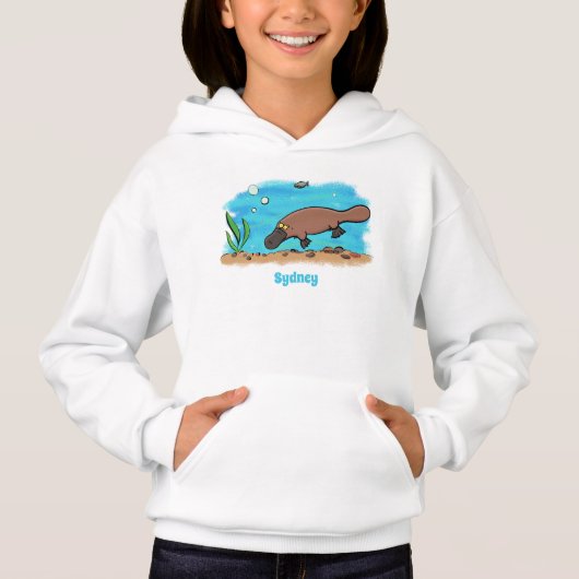 Niedlicher Platypus-Cartoon Hoodie (Vorderseite)
