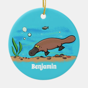 Niedlicher Platypus-Cartoon Keramik Ornament