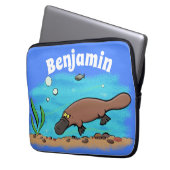 Niedlicher Platypus-Cartoon Laptopschutzhülle (Vorderseite Links)