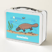 Niedlicher Platypus-Cartoon Metall Brotdose (Rückseite)