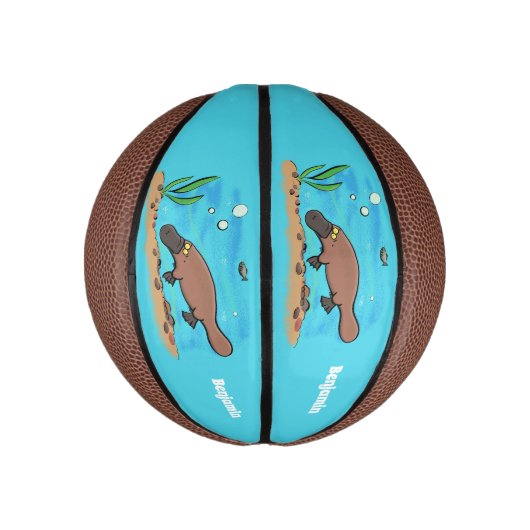 Niedlicher Platypus-Cartoon Mini Basketball (Vertikal)