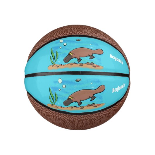 Niedlicher Platypus-Cartoon Mini Basketball (Vorderseite)