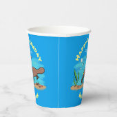 Niedlicher Platypus-Cartoon Pappbecher (Rechts)