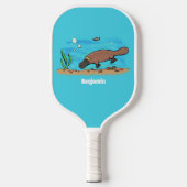 Niedlicher Platypus-Cartoon Pickleball Schläger (Vorderseite)