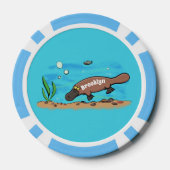 Niedlicher Platypus-Cartoon Pokerchips (Rückseite)