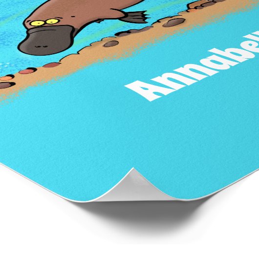 Niedlicher Platypus-Cartoon Poster (Ecke)