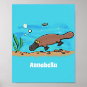 Niedlicher Platypus-Cartoon Poster (Vorne)