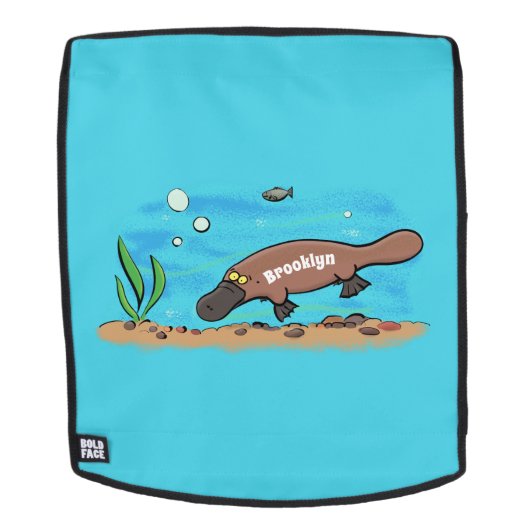 Niedlicher Platypus-Cartoon Rucksack (Abnehmbare Front)