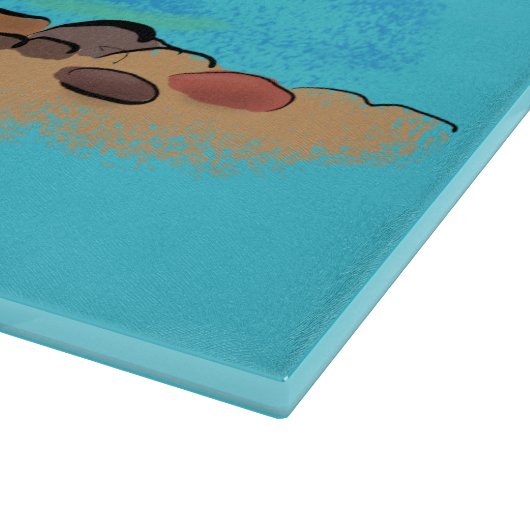 Niedlicher Platypus-Cartoon Schneidebrett (Ecke)