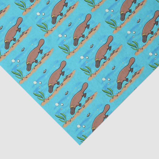 Niedlicher Platypus-Cartoon Seidenpapier (Ausschnitt)