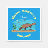 Niedlicher Platypus-Cartoon Serviette (Vorderseite)